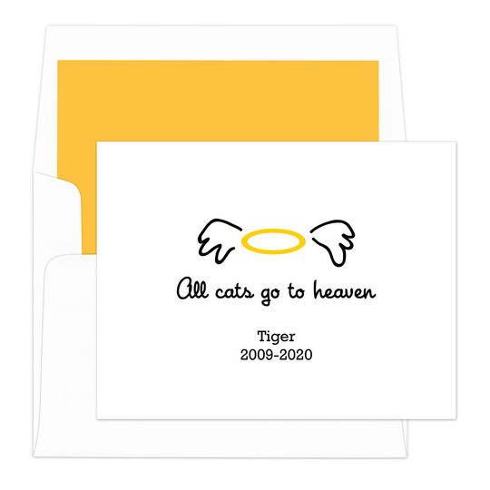 All Cats Go To Heaven Pet Sympathy Cards